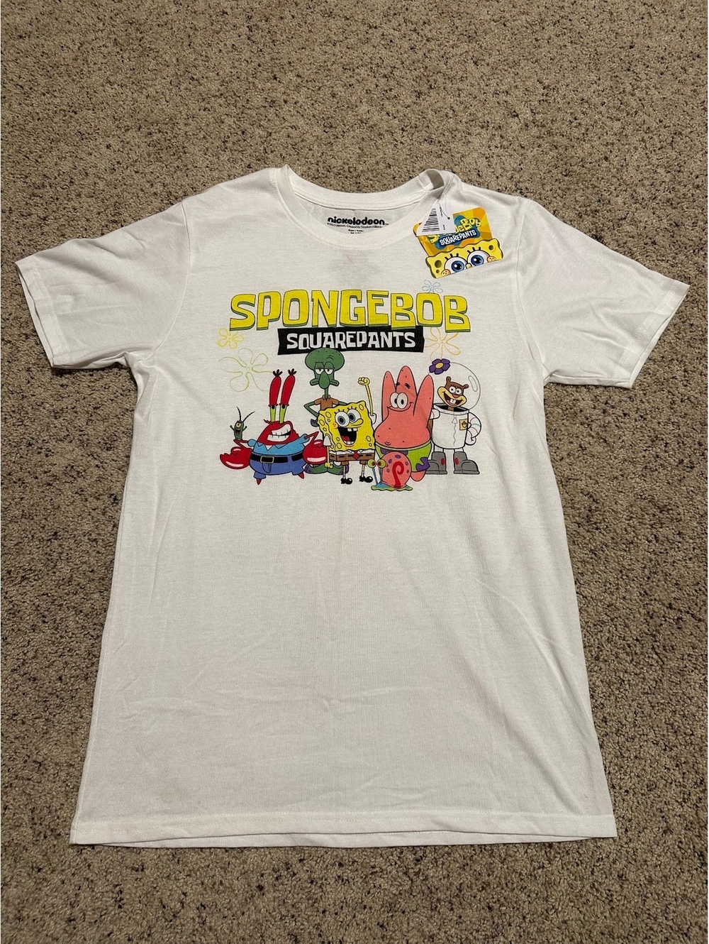 Nickelodeon SpongeBob SquarePants White Graphic T-Shirt Medium